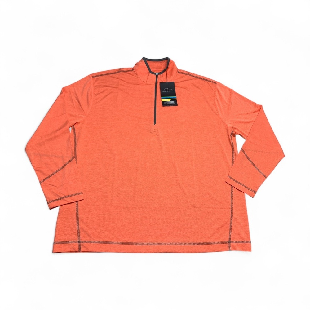 Page & Tuttle Cool Swing Performance Golf 1/4 Zip Shirt Mens XL Orange NWT